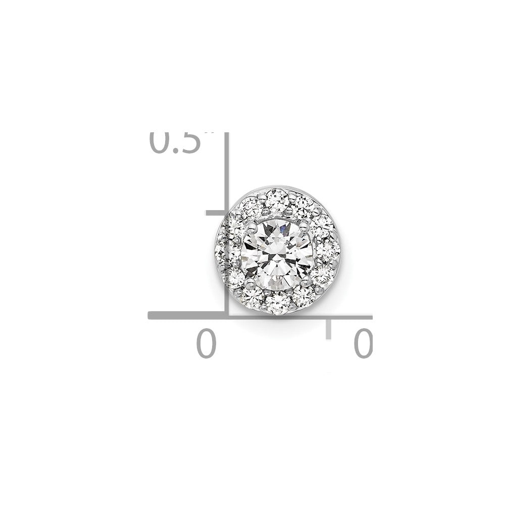 Gold Lab Grown Diamond Round Halo Chain Slide