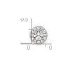 14k White Gold 1/2 carat Lab Grown Diamond VS/SI+ G+ Round Complete Halo Chain Slide Pendant