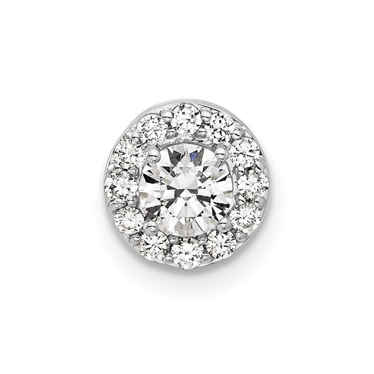 Gold Lab Grown Diamond Round Halo Chain Slide