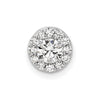 14k White Gold 1/2 carat Lab Grown Diamond VS/SI+ G+ Round Complete Halo Chain Slide Pendant
