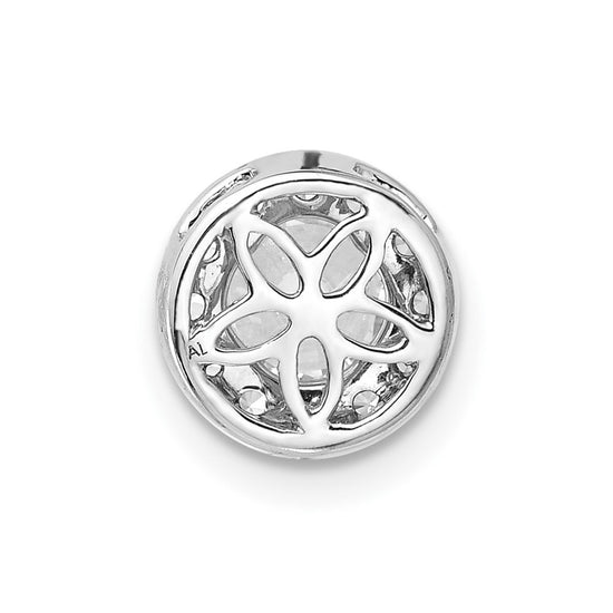 Gold Lab Grown Diamond Round Halo Chain Slide