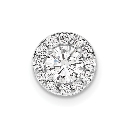 Gold Lab Grown Diamond Round Halo Chain Slide