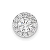 14k White Gold 3/4 carat Lab Grown Diamond VS/SI+ G+ Round Complete Halo Chain Slide Pendant