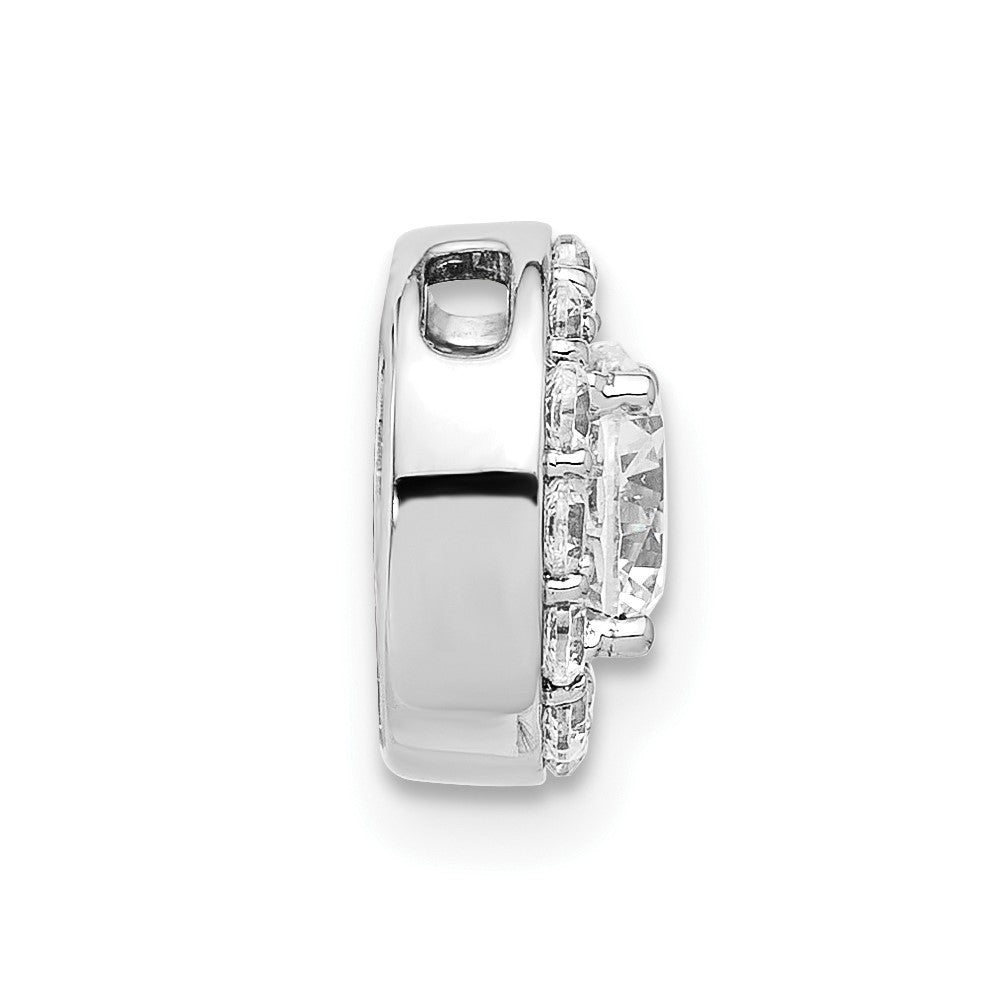 Gold Lab Grown Diamond Round Halo Chain Slide
