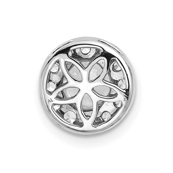 Gold Lab Grown Diamond Round Halo Chain Slide