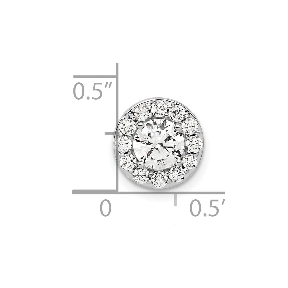 Gold Lab Grown Diamond Round Halo Chain Slide