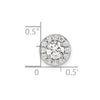 14k White Gold 1 carat Lab Grown Diamond VS/SI+ G+ Round Complete Halo Chain Slide Pendant