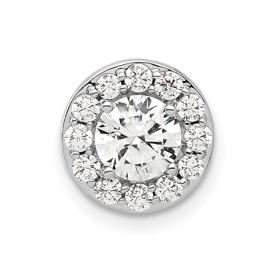 Gold Lab Grown Diamond Round Halo Chain Slide