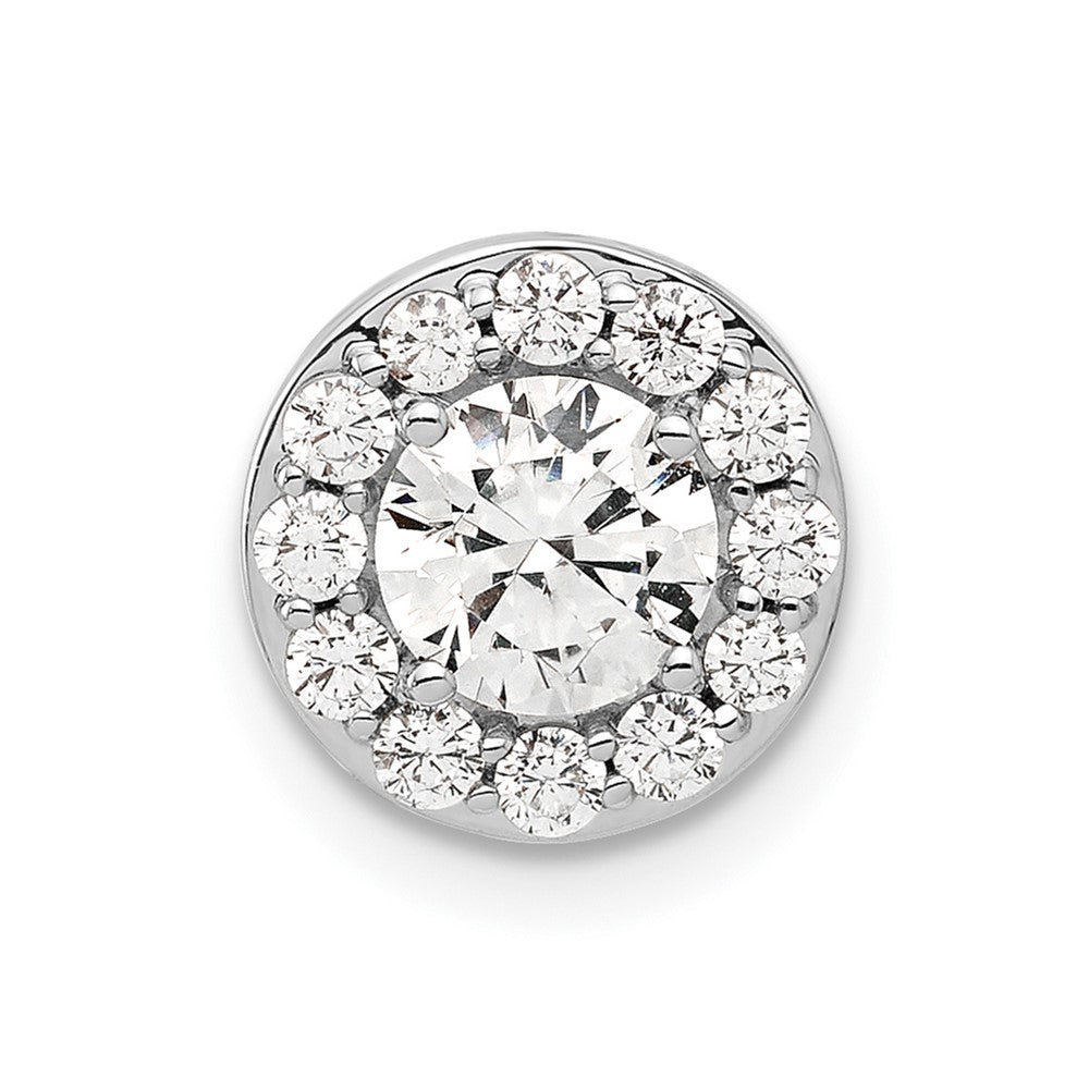 Gold Lab Grown Diamond Round Halo Chain Slide