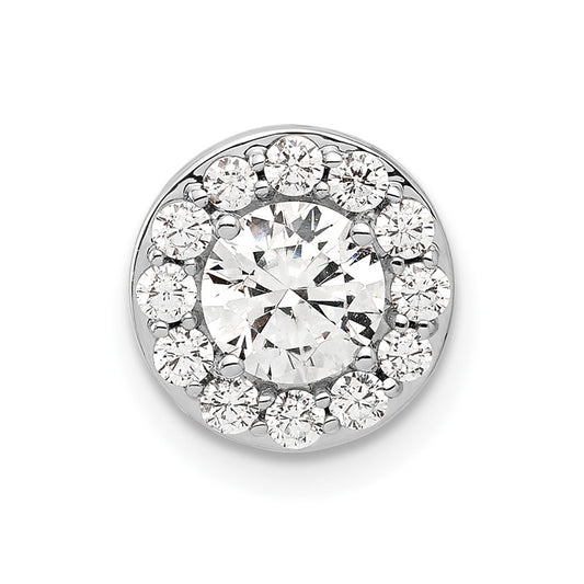 Gold Lab Grown Diamond Round Halo Chain Slide