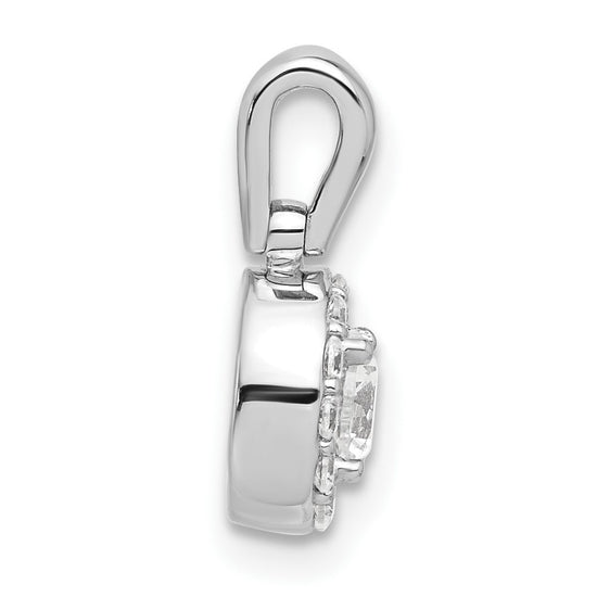 Gold Lab Grown Diamond Round Halo Pendant