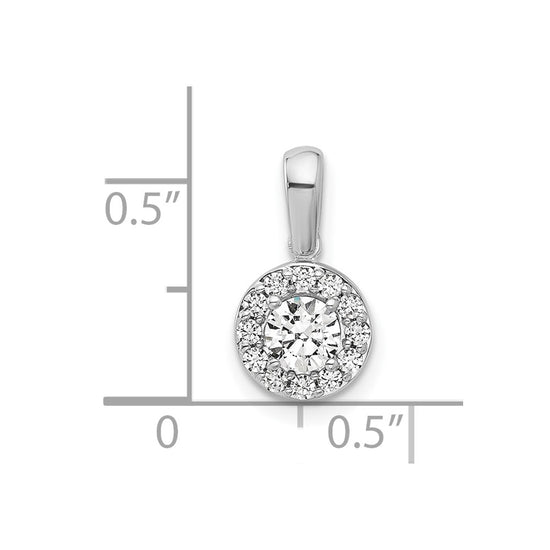 Gold Lab Grown Diamond Round Halo Pendant