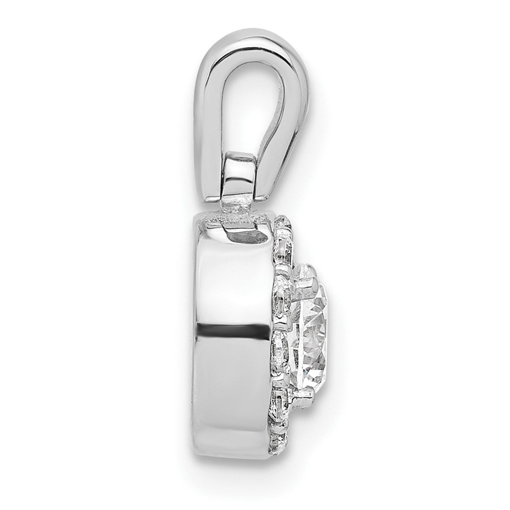 Gold Lab Grown Diamond Round Halo Pendant