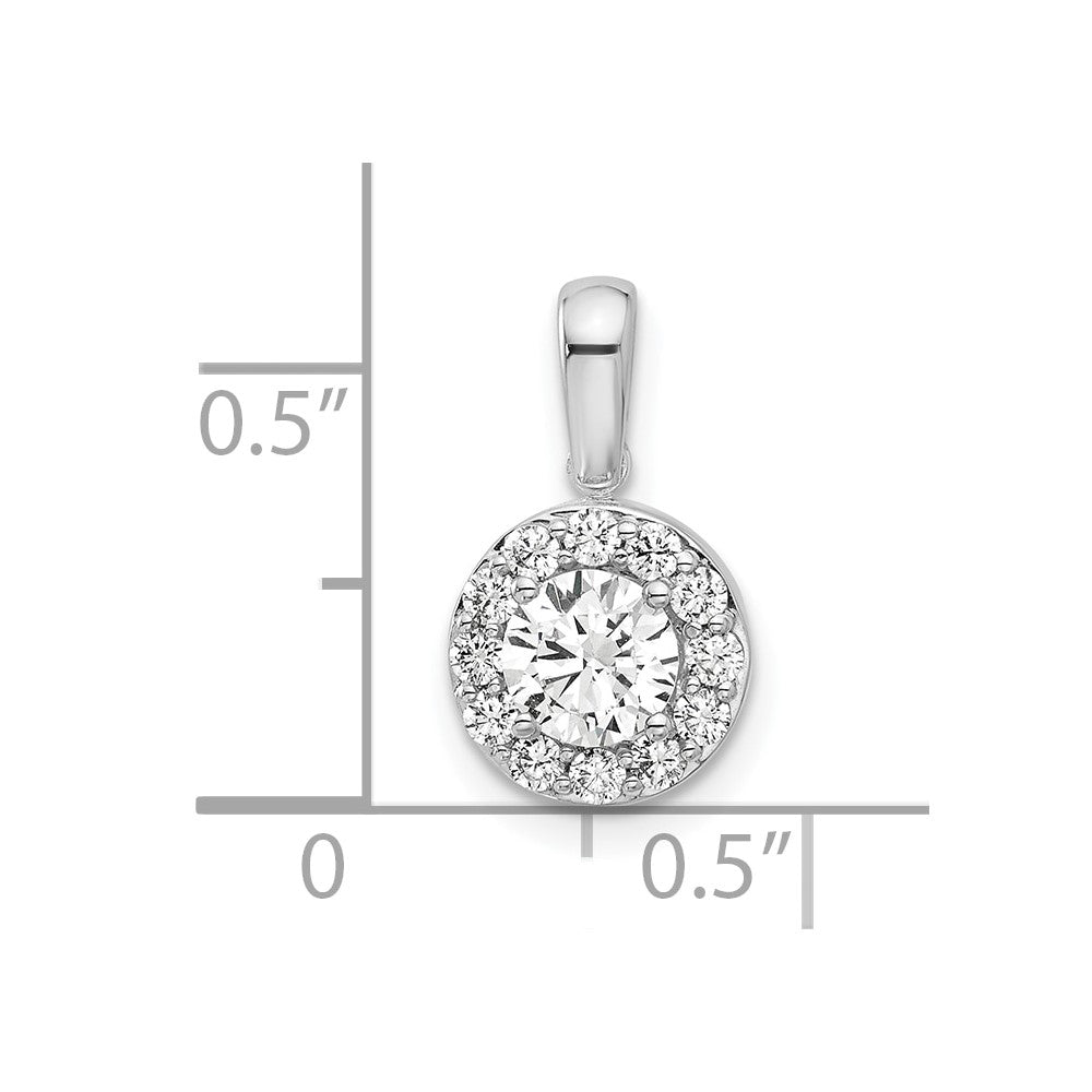 Gold Lab Grown Diamond Round Halo Pendant