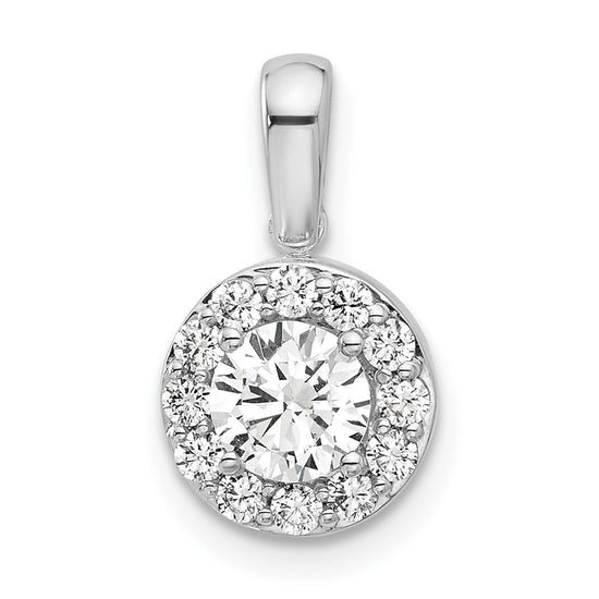 Gold Lab Grown Diamond Round Halo Pendant