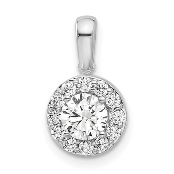 Gold Lab Grown Diamond Round Halo Pendant