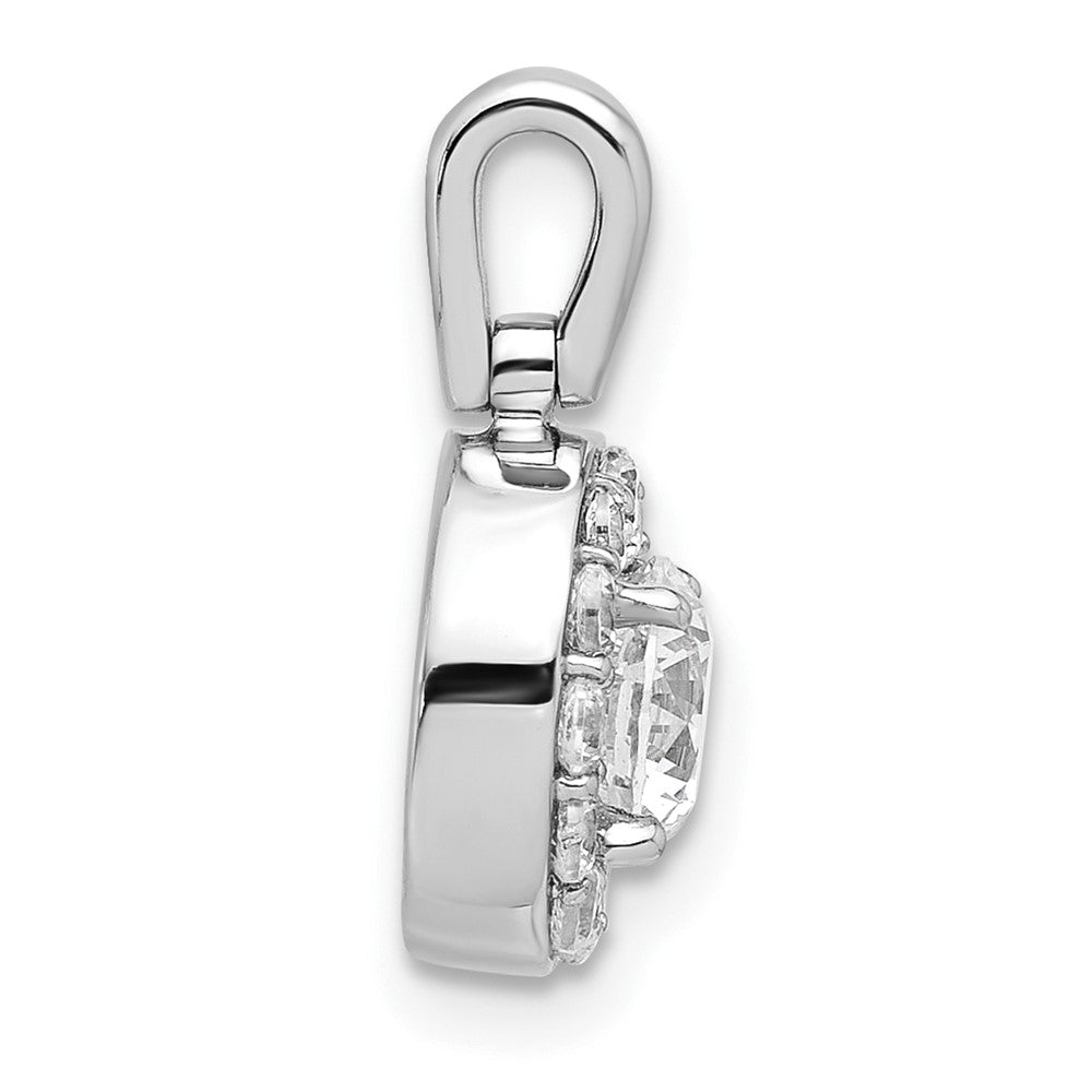 Gold Lab Grown Diamond Round Halo Pendant