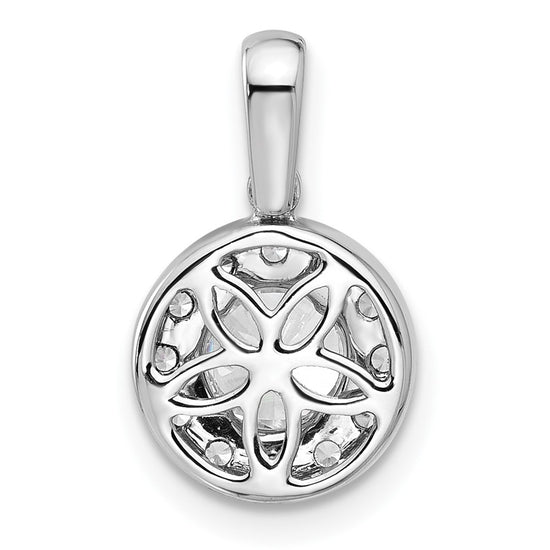 Gold Lab Grown Diamond Round Halo Pendant