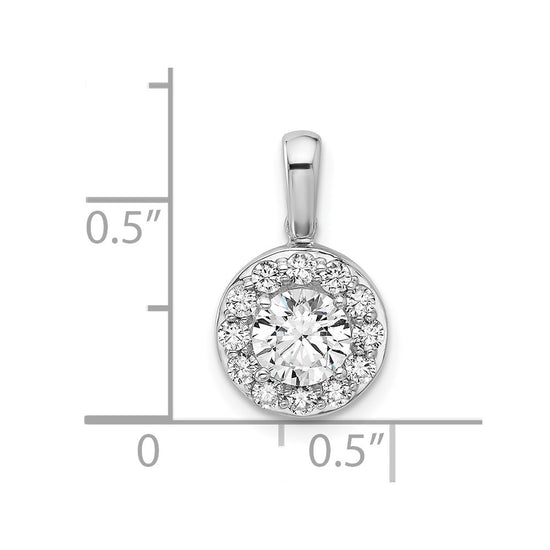Gold Lab Grown Diamond Round Halo Pendant