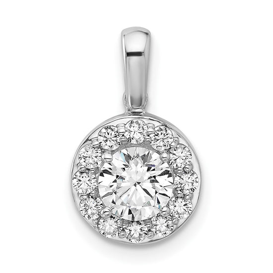 Gold Lab Grown Diamond Round Halo Pendant