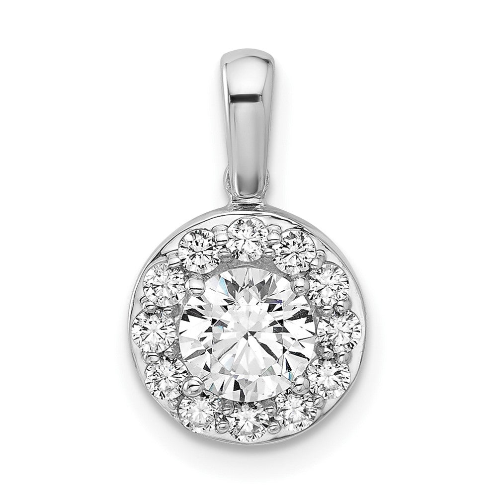Gold Lab Grown Diamond Round Halo Pendant