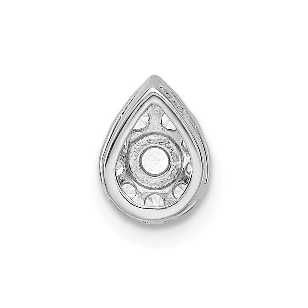 14k White Gold 1/3 carat Lab Grown Diamond VS/SI+ G+ Complete Pear Chain Slide Pendant