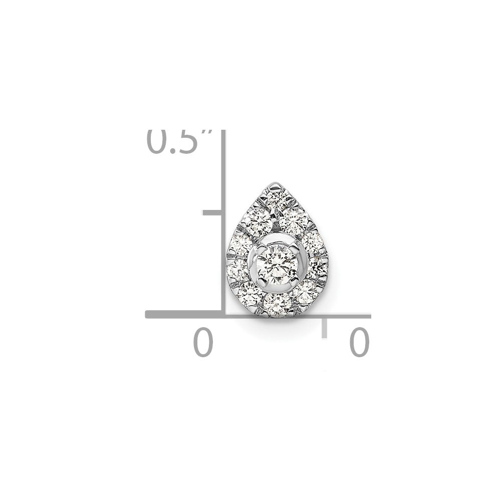 14k White Gold 1/3 carat Lab Grown Diamond VS/SI+ G+ Complete Pear Chain Slide Pendant