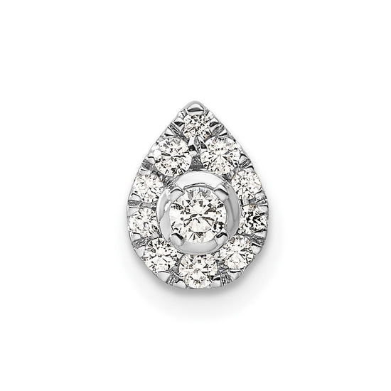 14k White Gold 1/3 carat Lab Grown Diamond VS/SI+ G+ Complete Pear Chain Slide Pendant