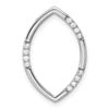 14k White Gold 1/8 carat Lab Grown Diamond VS/SI+ G+ Complete Oval Chain Slide Pendant