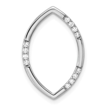14k White Gold 1/8 carat Lab Grown Diamond VS/SI+ G+ Complete Oval Chain Slide Pendant