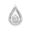 14k White Gold 1/4 carat Lab Grown Diamond VS/SI+ G+ Complete Teardrop Chain Slide Pendant