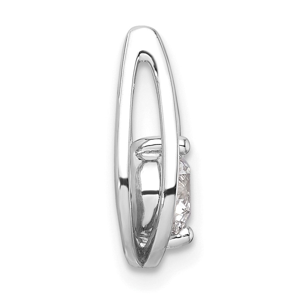 14k White Gold 1/2 carat Lab Grown Diamond VS/SI+ G+ Complete Teardrop Chain Slide Pendant