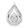 14k White Gold 1/2 carat Lab Grown Diamond VS/SI+ G+ Complete Teardrop Chain Slide Pendant