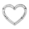 14k White Gold 1/3 carat Lab Grown Diamond VS/SI+ G+ Complete Open Heart Chain Slide Pendant