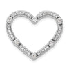14k White Gold 1/3 carat Lab Grown Diamond VS/SI+ G+ Complete Open Heart Chain Slide Pendant