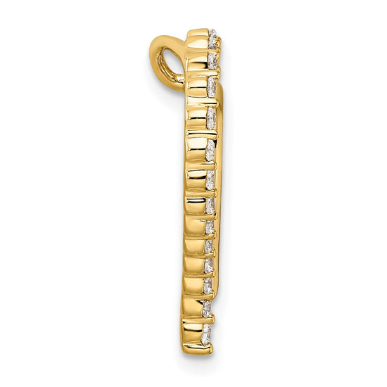 14k 1/2 carat Lab Grown Diamond VS/SI+ G+ Complete Double Heart Chain Slide Pendant