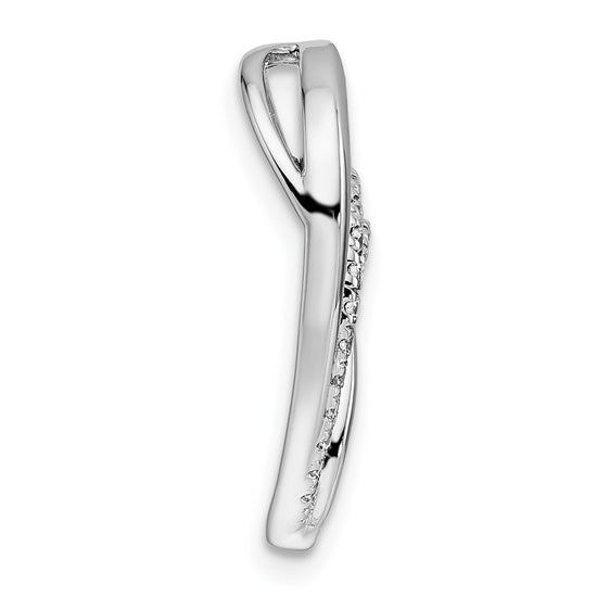 14k White Gold 1/4 carat Lab Grown Diamond VS/SI+ G+ Complete Swirl Heart Chain Slide Pendant