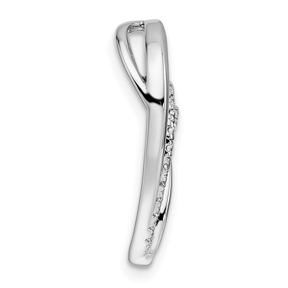 14k White Gold 1/4 carat Lab Grown Diamond VS/SI+ G+ Complete Swirl Heart Chain Slide Pendant