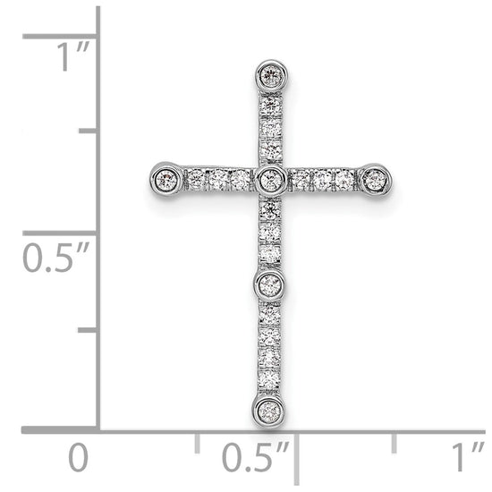 14k White Gold 1/5 carat Lab Grown Diamond VS/SI+ G+ Complete Cross Chain Slide Pendant