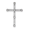 14k White Gold 1/5 carat Lab Grown Diamond VS/SI+ G+ Complete Cross Chain Slide Pendant