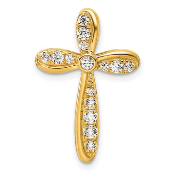 14k 3/8 carat Lab Grown Diamond VS/SI+ G+ Complete Cross Chain Slide Pendant