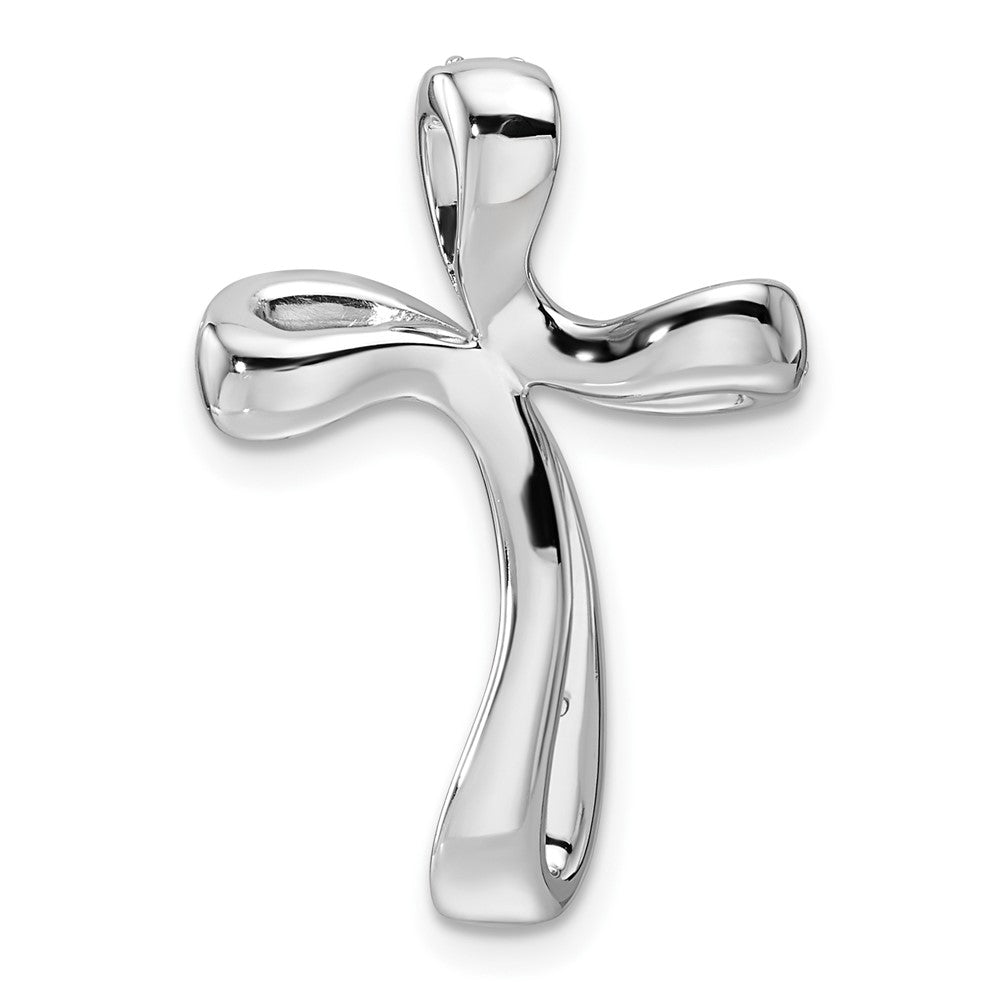 14k White Gold 1/3 carat Lab Grown Diamond VS/SI+ G+ Complete Cross Chain Slide Pendant