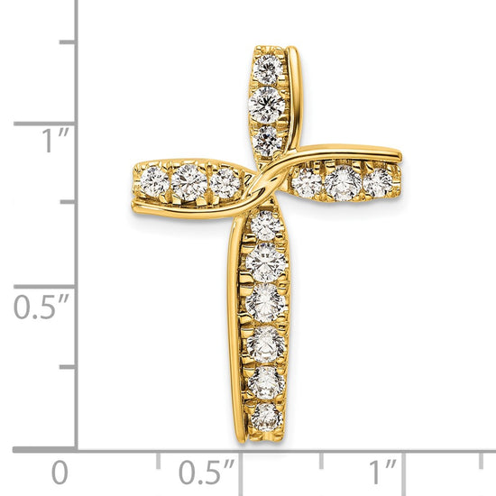 Gold Lab Grown Diamond Cross Pendant