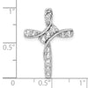 14k White Gold 1/2 carat Lab Grown Diamond VS/SI+ G+ Complete Cross Chain Slide Pendant