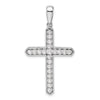 14k White Gold 3/4 carat Lab Grown Diamond VS/SI+ G+ Complete Cross Pendant