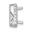 14k White Gold 1/2 carat Lab Grown Diamond VS/SI+ G+ Holds 2 carat Radiant Center Semi Mount Halo Chain Slide Pendant