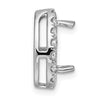 14k White Gold 3/8 carat Lab Grown Diamond VS/SI+ G+ Semi Mount Holds 10.7x7mm Pear Center Halo Chain Slide Pendant