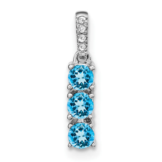 3-Stone Gemstone & Diamond Pendants