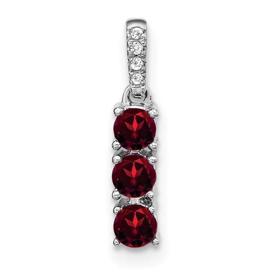 3-Stone Gemstone & Diamond Pendants