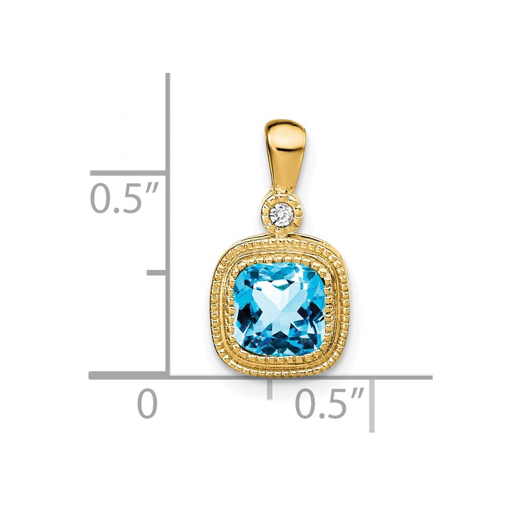Cushion Gemstone & Diamond Pendants